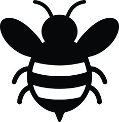 Silhouette cute bumblebee icon graphic vector illustrator