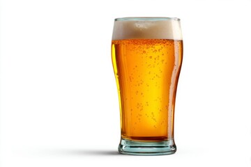 Golden Beer: A Crisp Pint in Clear Glass