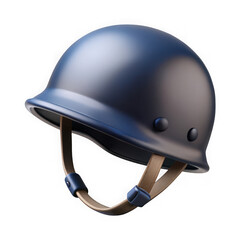 Fototapeta premium Glossy blue combat helmet rendered with realistic details and isolated on black background
