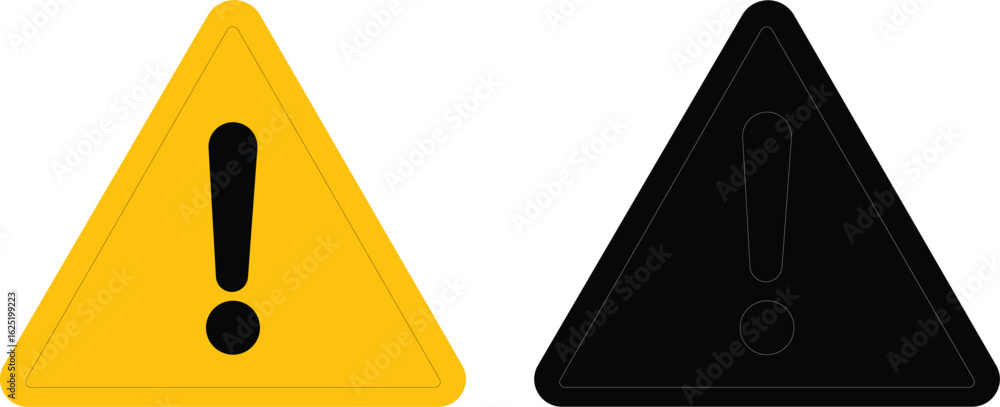 Aufkleber danger and warning icon set.warning danger triangle icon in line set isolated on transparent backgro