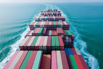 A perfect summer vacation view of the blue sky and sea with a boat sailing on the calm ocean waves