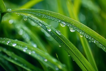 Naklejka premium Grass with Water Droplets