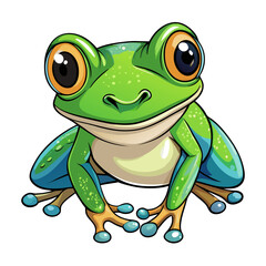 Fototapeta premium frog, cartoon, animal, green, vector, amphibian, illustration, toad, funny, nature, character, isolated, art, wildlife, fun, cute, drawing, smile, happy, dinosaur, baby, frogs, dragon, sitting, reptil
