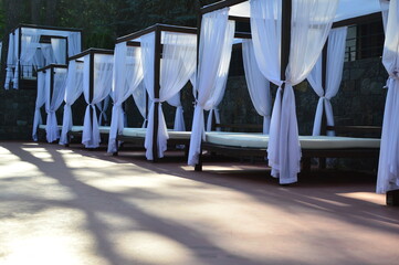 row of beach umbrellas