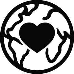 Silhouette Heart wrapped in abstract veins inside a circle vector illustrator