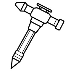 Iron Drill Tool Vector Illustration