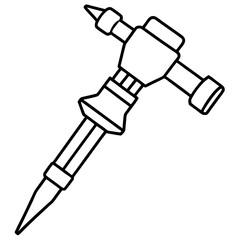 Iron Drill Tool Vector Illustration