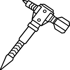 Iron Drill Tool Vector Illustration