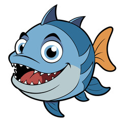 Naklejka premium cartoon shark cartoon