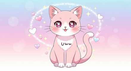 Uwu Cat Kawaii Wallpaper – Cute Cat Background in HD, Beautiful Cat Art