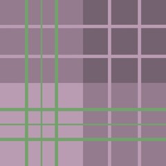 A geometric pattern showcases intersecting green and purple lines creating a checkered design. The blocks vary in shades of purple and pink, contributing to a harmonious color palette.