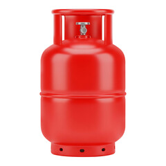 Red gas cylinder can isolated