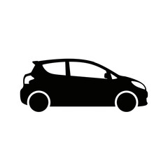 Black car silhouette isolated on white background for graphic design
