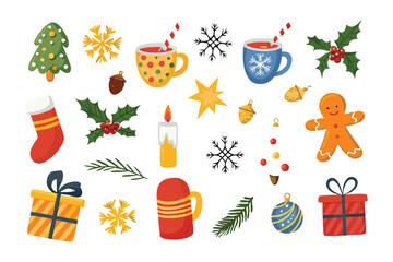 Festive Christmas Collection: A delightful assortment of Christmas-themed illustrations. Featuring essential elements, this artwork captures the warmth and joy of the holiday season.