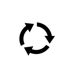 Recycle symbol with three arrows in circular motion isolated on white background