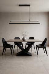 modern dining room with table