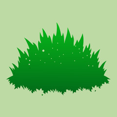 Green grass silhouette with white dots on light green background