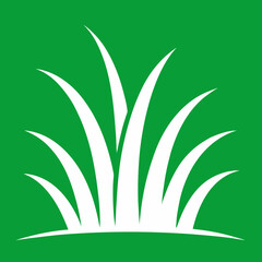 Stylized white grass blades on a green background