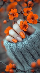 woman hands with nail polish