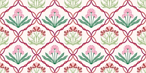 Seamless watercolour and unique floral pattern background for covers, notes, banner. Soft backgrounds colour. Watercolour art work. Flower stalk. Colourful flower. Summer Spring.