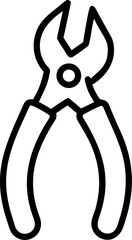 plier vector icon on white or transparent background. plumbing tools items Stroke icon collections. Editable Stroke icon collection Outline icon.