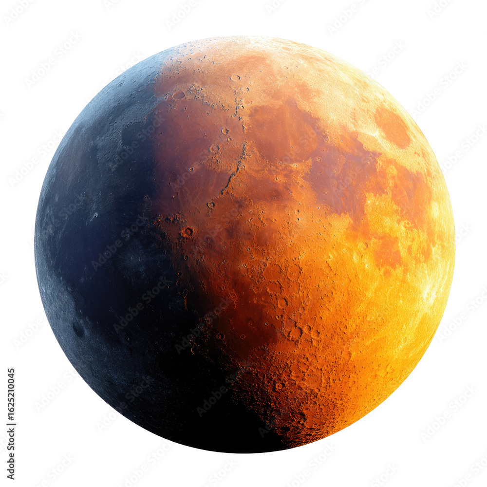 Poster stunning view of the moon's surface highlighting craters and color variations at different phases of