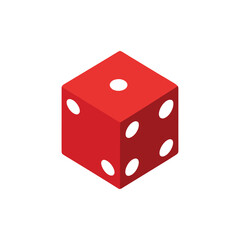 3d red dices vector art illustration