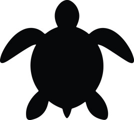 Silhouette sea turtle swimming underwater marine animal vector illustrator