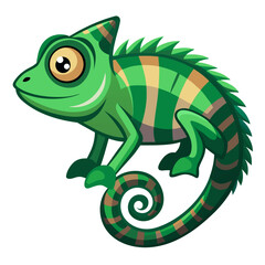 Fototapeta premium chameleon cartoon isolated on white