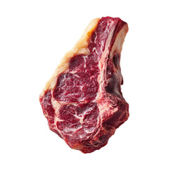 Obraz premium High-Quality Raw Ribeye Steak Isolated on White Background for Culinary and Food Photography Needs