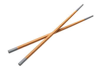 Elegant Wooden Chopsticks with Grey Tips, Isolated on Black Background, Asian Cuisine, Minimalist Style.