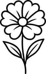 Silhouette simple daisy flower illustration stem and leaves vector illustrator