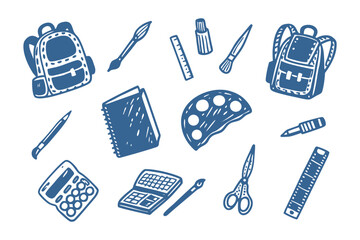 Creative Education Essentials: A whimsical illustration showcases the essential tools and instruments for learning, inspiring creativity and knowledge.