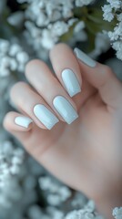 woman hands with nail polish