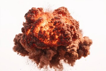Fiery Explosion: A Dramatic Cloud of Intense Orange and Brown