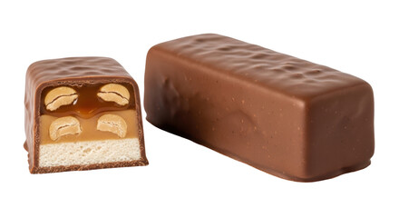 Isolated Chocolate Peanut Caramel Bar