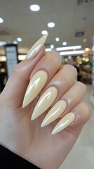 woman hands with nail polish