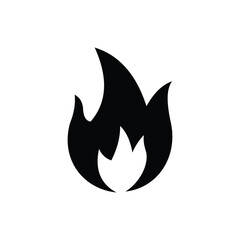 Sharp Minimalist Fire Icon Black Flame Silhouette for Energy, Heat, and Alert Graphics