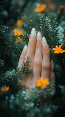 woman hands with nail polish