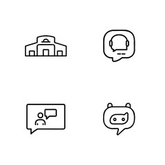 Collection of Icons Representing Digital Communication and Collaboration Tools for Modern Businesses