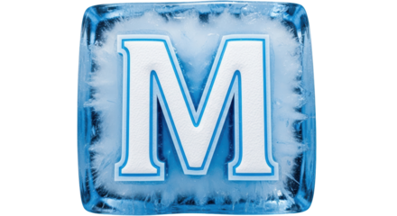 Isolated Letter M in Ice