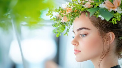 Beauty training workshop with hands on demonstrations of hairstyling and cosmetic application.