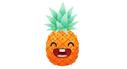Isolated Cartoon Pineapple Character