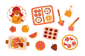 Culinary Artistry: A vibrant, appetizing illustration features an assortment of culinary delights, with an emphasis on fresh, colorful ingredients that epitomize the joy of cooking.