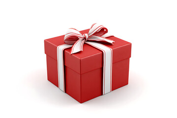 Obraz premium Isolated Red Present Box with Bow, 3D Render