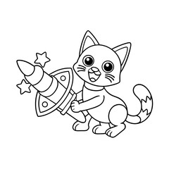 Printable Happy Raccoon Roasting Coloring Page