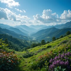 alpine meadow in the alps