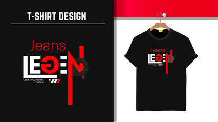 "Jeans Leon &ndash; Stylish vintage T-shirt typography design with bold lettering, perfect for casual streetwear and denim lovers."