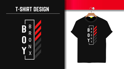 Boy Bronx &ndash; Urban street-style T-shirt typography design with bold letters, perfect for hip-hop, skate, and city fashion lovers.