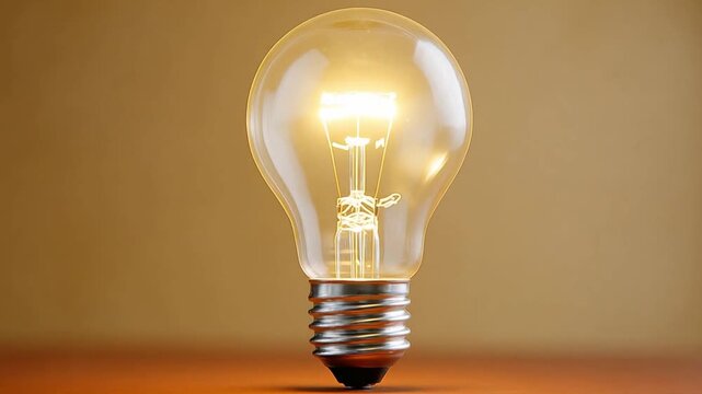 Illuminating Idea: A luminous incandescent bulb casts a warm glow, set against a gradient background. Evoking the spark of an ingenious innovation.